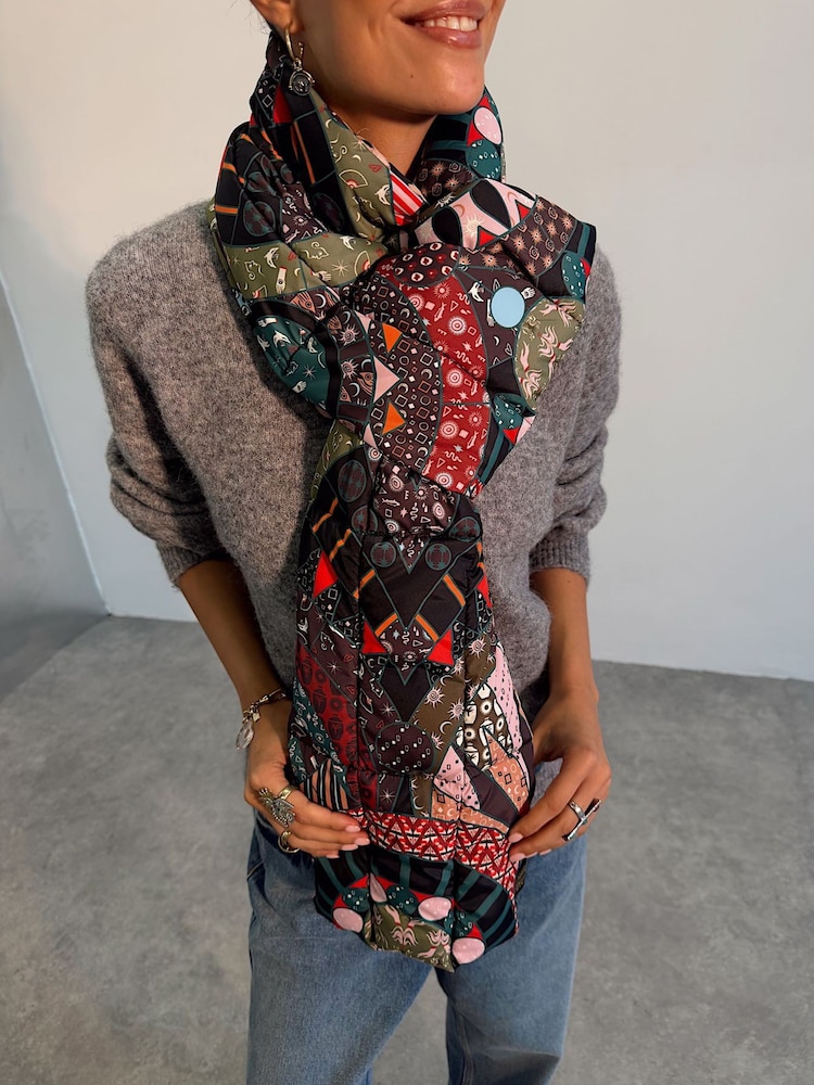 Never Fully Dressed Mosaic/Leopard Quilted Reversible Scarf - Image 2 of 6