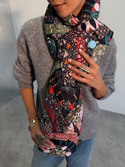 Never Fully Dressed Mosaic/Leopard Quilted Reversible Scarf - Image 3 of 6