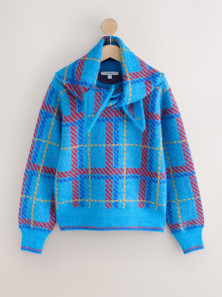 Multi Long Sleeve Crew Neck Jumper and Scarf with Wool - Image 1 of 3 Multi Long Sleeve Crew Neck Jumper and Scarf with Wool - Image 1 of 3