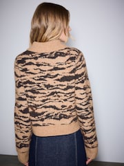 Animal Knitted Collar Cardigan With Wool - Image 4 of 8