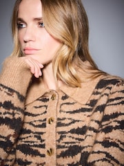 Animal Knitted Collar Cardigan With Wool - Image 5 of 8