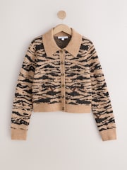 Animal Knitted Collar Cardigan With Wool - Image 6 of 8