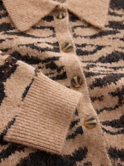 Animal Knitted Collar Cardigan With Wool - Image 7 of 8