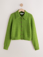 Green Knitted Collar Cardigan With Wool - Image 5 of 7