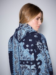 Navy Blue/White Paisley Knitted Scarf - Image 4 of 7