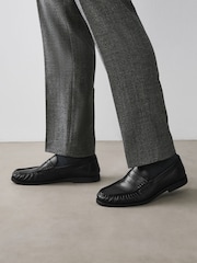 Schwarz - N. Premium Ruched Leather Loafers - Bild 2 von 7