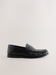 Schwarz - N. Premium Ruched Leather Loafers - Bild 4 von 7