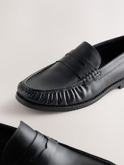 Schwarz - N. Premium Ruched Leather Loafers - Bild 6 von 7