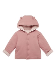 MORI Pink Cosy Ribbed Reversible Coat - Image 1 of 2