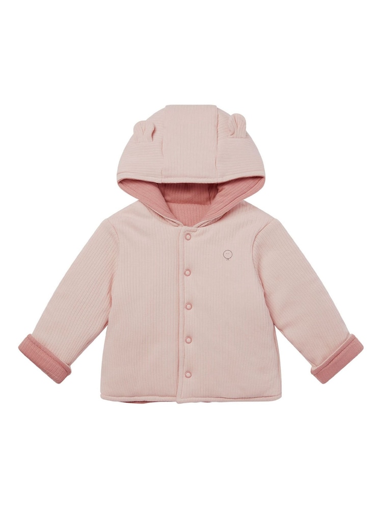 MORI Pink Cosy Ribbed Reversible Coat - Image 2 of 2 MORI Pink Cosy Ribbed Reversible Coat - Image 2 of 2