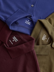 Blue/Purple/Brown - Polo Shirts din piqué cu mânecă scurtă, pachet 3 - Imaginea 8 din 9