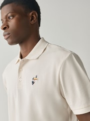 Ecru White Guinness Regular Fit Embroidered Pique Polo Shirt - Image 4 of 7