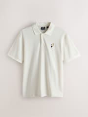 Ecru White Guinness Regular Fit Embroidered Pique Polo Shirt - Image 5 of 7