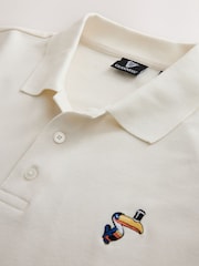 Ecru White Guinness Regular Fit Embroidered Pique Polo Shirt - Image 6 of 7