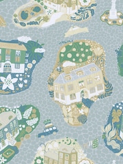 Galerie Wallcoverings Blue Resan A4 Wallpaper Sample - Image 2 of 2