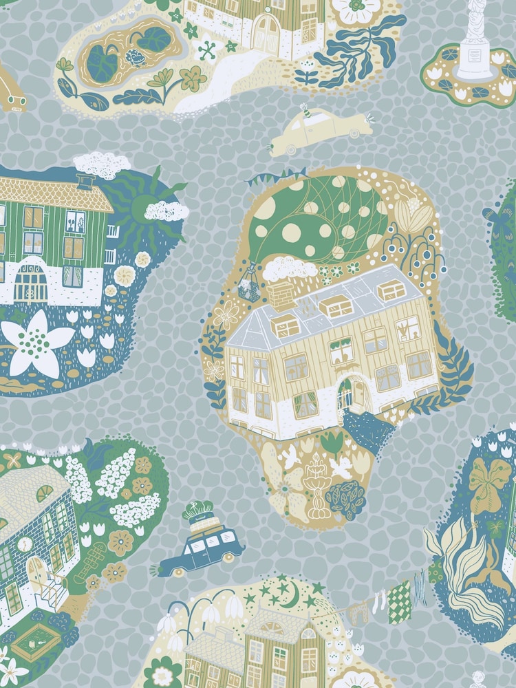 Galerie Wallcoverings Blue Resan A4 Wallpaper Sample - Image 2 of 2