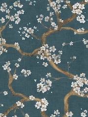 Galerie Wallcoverings Blue Horizon Floral A4 Wallpaper Sample - Image 2 of 5