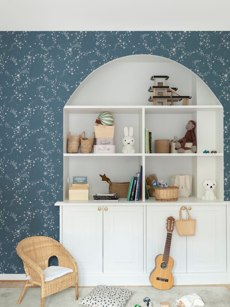 Galerie Wallcoverings Blue Resan Star A4 Wallpaper Sample - Image 1 of 2 Galerie Wallcoverings Blue Resan Star A4 Wallpaper Sample - Image 1 of 2