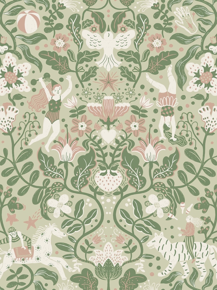 Galerie Wallcoverings Green Resan Kids A4 Wallpaper Sample - Image 2 of 2 Galerie Wallcoverings Green Resan Kids A4 Wallpaper Sample - Image 2 of 2
