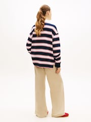Tommy Jeans Stripe Relaxed Terry Rugby Shirt - Image 3 of 5