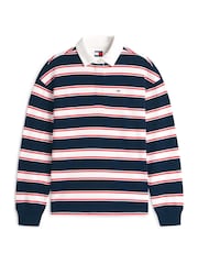 Tommy Jeans Stripe Relaxed Terry Rugby Shirt - Image 5 of 5