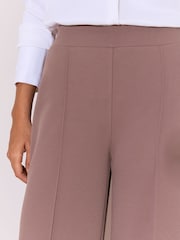 Lipsy Taupe Brown Petite High Waist Wide Leg Trousers - Image 3 of 5