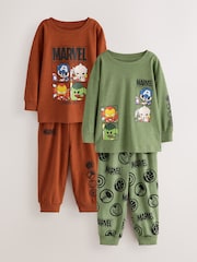Vihreä/Oranssi - Marvel Long Sleeve Jogger Pyjamas 3 Pack (9mths-8yrs) - Kuva 1 / 6