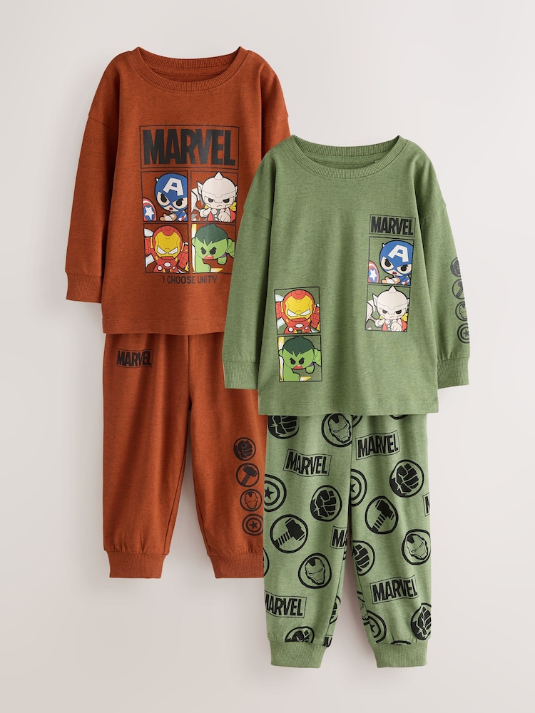 Vihreä/Oranssi - Marvel Long Sleeve Jogger Pyjamas 3 Pack (9mths-8yrs) - Kuva 1 / 6 Vihreä/Oranssi - Marvel Long Sleeve Jogger Pyjamas 3 Pack (9mths-8yrs) - Kuva 1 / 6