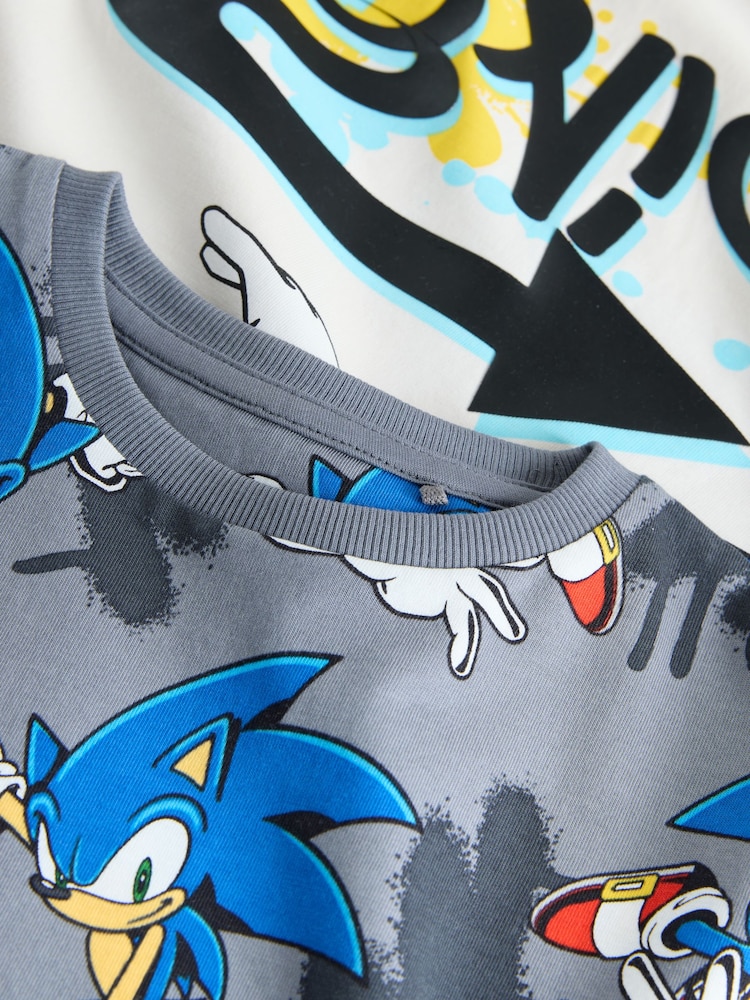 Ecru/Grey Sonic the Hedgehog Jogger Pyjamas 2 Pack (3-14yrs) - Image 10 of 10 Ecru/Grey Sonic the Hedgehog Jogger Pyjamas 2 Pack (3-14yrs) - Image 10 of 10