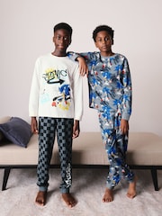 Ecru/Grey Sonic the Hedgehog Jogger Pyjamas 2 Pack (3-14yrs) - Image 2 of 10