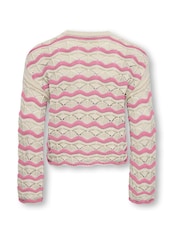 ONLY KIDS Pink / Brown Crew Neck Striped Jumper - Image 2 of 3