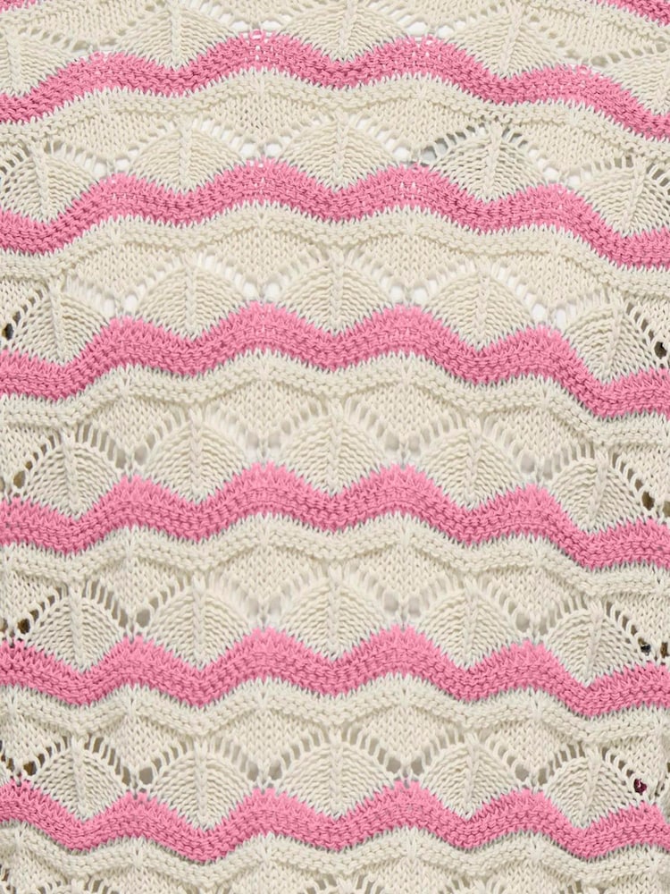 ONLY KIDS Pink / Brown Crew Neck Striped Jumper - Image 3 of 3