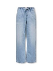 ONLY KIDS Jay Tie Waist Wide Leg Jeans - Imaginea 6 din 8