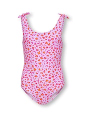 ONLY KIDS Orange Animal Print Swimsuit - Image 1 of 2