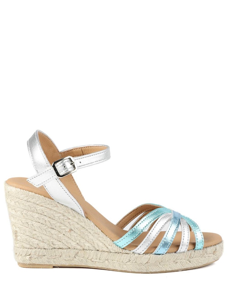 Jones Bootmaker Metallic Alivia2 Leather Wedge Espadrilles Shoes - Image 1 of 3 Jones Bootmaker Metallic Alivia2 Leather Wedge Espadrilles Shoes - Image 1 of 3