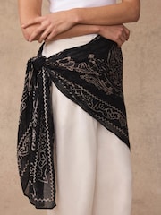 Mint Velvet Black Bandana Print Scarf - Image 1 of 5