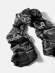 Mint Velvet Black Bandana Print Scarf - Image 4 of 5