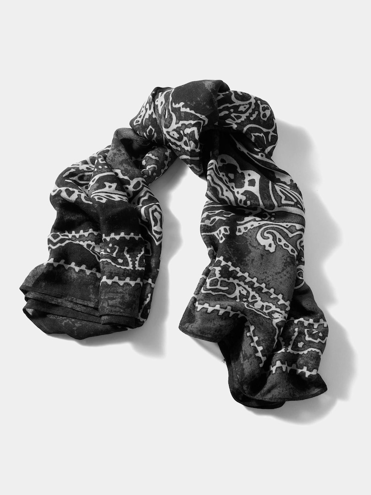 Mint Velvet Black Bandana Print Scarf - Image 5 of 5