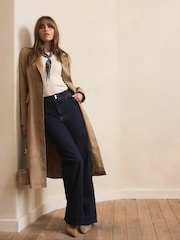 Mint Velvet Natural Suede Longline Coat - Image 4 of 7