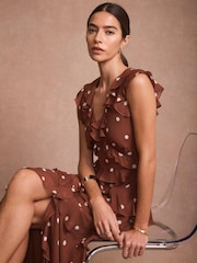 Mint Velvet Polka Dot Ruffle Midi Dress - 圖片 5/8