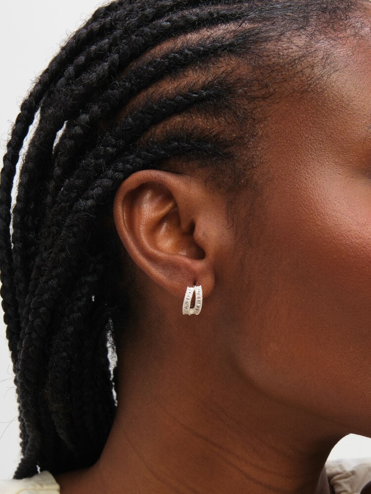 Inicio Cubic Zirconia Double Row Pave Hoops - 禮品袋 - 圖片 2/3