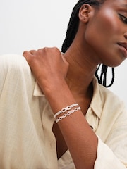 Inicio Silver Tone Pave Infinity Link Bracelet Gift Pouch - Image 2 of 5