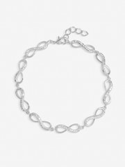 Inicio Silver Tone Pave Infinity Link Bracelet Gift Pouch - Image 3 of 5