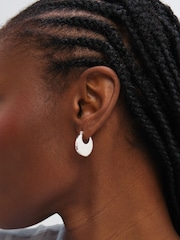 Inicio Silver Polished Flat Fluid Hoops Gift Pouch - Image 2 of 3