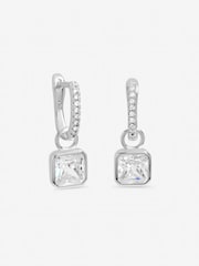 Inicio Cushion Drop Cubic Zirconia Pave Hoops Gift Pouch - 圖片 1/3