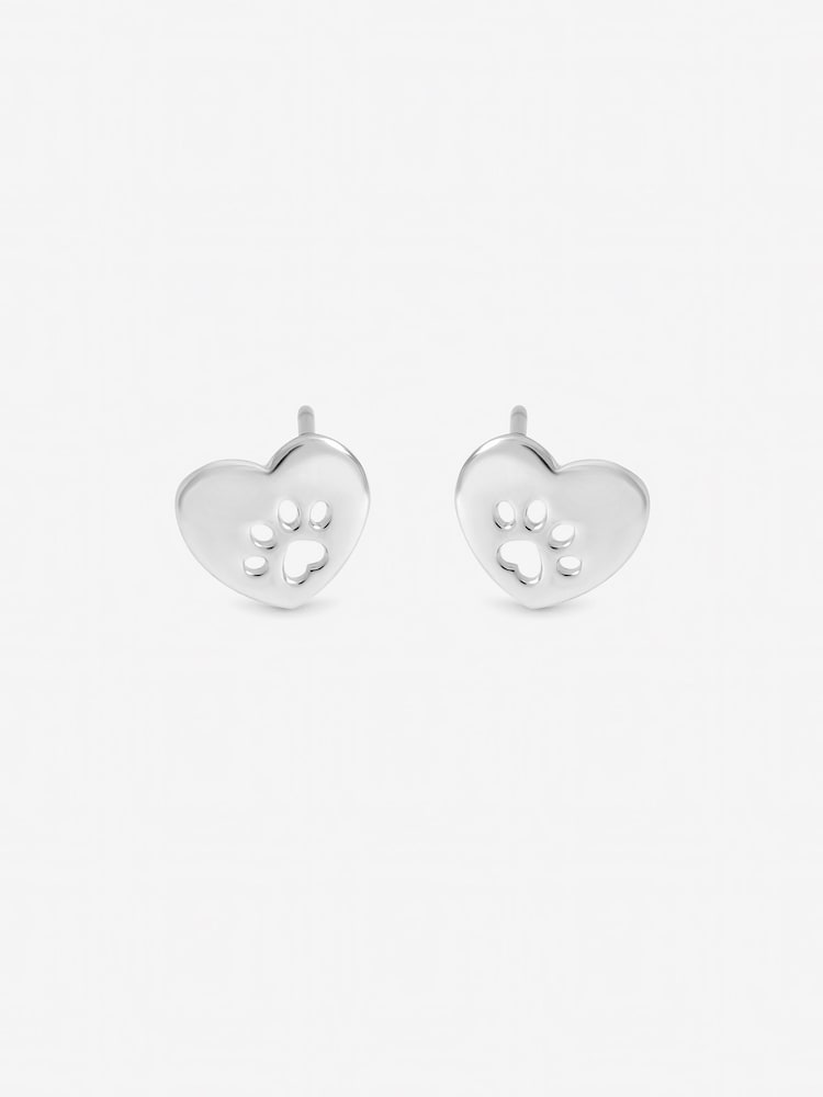 Inicio Silver Pawprint Studs Gift Pouch - Image 1 of 2