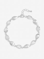 Inicio Silver Tone Polished and Satin Pebble Bracelet Gift Pouch - Image 1 of 2