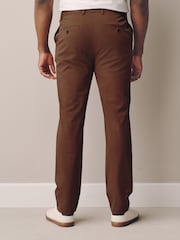 Tan Brown Muscle Fit Smart Cotton TENCEL™ Lyocell Blend Chinos With Comfort Waistband - Image 10 of 13