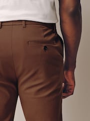 Tan Brown Muscle Fit Smart Cotton TENCEL™ Lyocell Blend Chinos With Comfort Waistband - Image 12 of 13