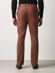 Tan Brown Muscle Fit Smart Cotton TENCEL™ Lyocell Blend Chinos With Comfort Waistband - Image 3 of 13